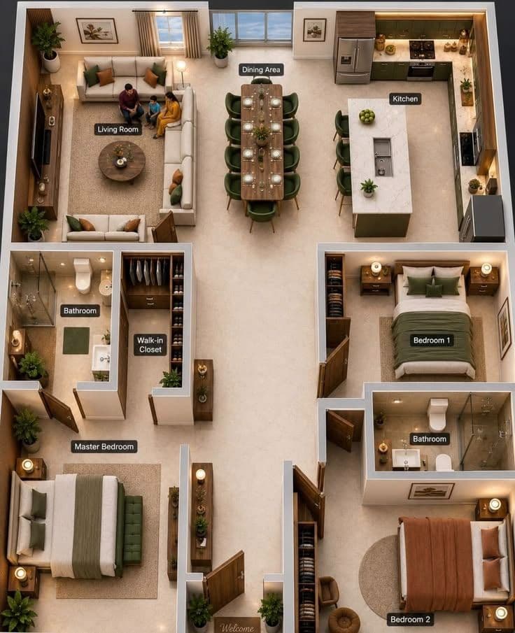 Premium 3BHK Apartment Interior